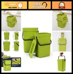 Domiella 2 Pack Hanging Small Trash Can With Lid (1.3 + 0.8 Gal), Kitchen Compos. Fixed Price $23.99.