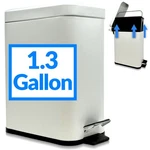 Reli. Small Trash Can With Lid, 1.3 Gallon (5 Liter) Stainless Steel White. Fixed Price $46.99.