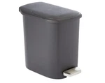 Bathroom Plastic Rectangular Trash Can 6 Liter Compact With Steel Pedal Step Bl. Fixed Price $14.16.
