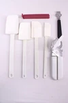 Pampered Chef Lot Of 7 Silicone Mix & Scrape White Spatulas Can Opener 2758. Fixed Price $79.98.