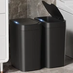 Vanpopubs 2 Pack 2.7 Gal Bathroom Trash Can With Lid, Gal, Black. Fixed Price $44.10.