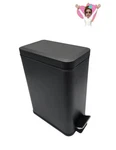 Mdesign 2.6 Gallon Black Step-on Pedal Trash Can With Lid. Fixed Price $19.99.