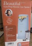 Beautiful Easy-prep Electric Can Opener, Cornflower Blue By Drew Barrymore. Fixed Price $29.65.
